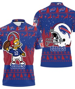 Buffalo Bills Number 12 The Simpsons Cartoon Art Style Polo Shirt All Over Print Shirt 3d T-shirt