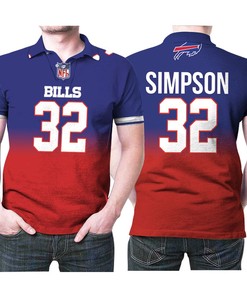 Buffalo Bills O J Simpson #32 Great Player Nfl American Football Team Royal Color Crash 3d Designed Allover Gift For Bills Fans Polo Shirt