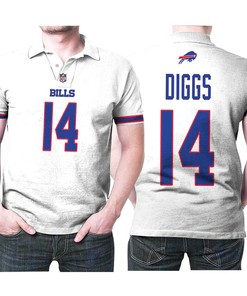 Buffalo Bills Stefon Diggs #14 Nfl Great Player American Football Team Game White 3d Designed Allover Gift For Bills Fans Polo Shirt