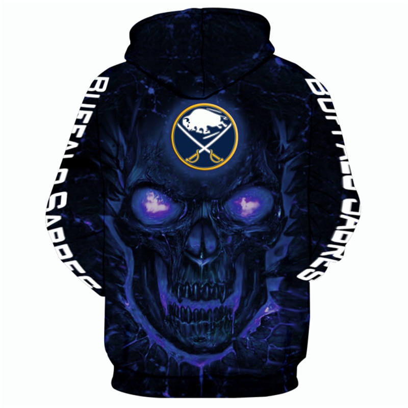 Buffalo Sabres Halloween Hoodie 3D Skulls Pullover Nhl - Image 2