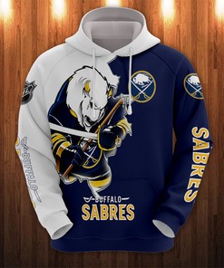 Buffalo Sabres Hoodie 3D Zip Hoodie 3D Cartoon Graphic Zip Hoodie for Fan