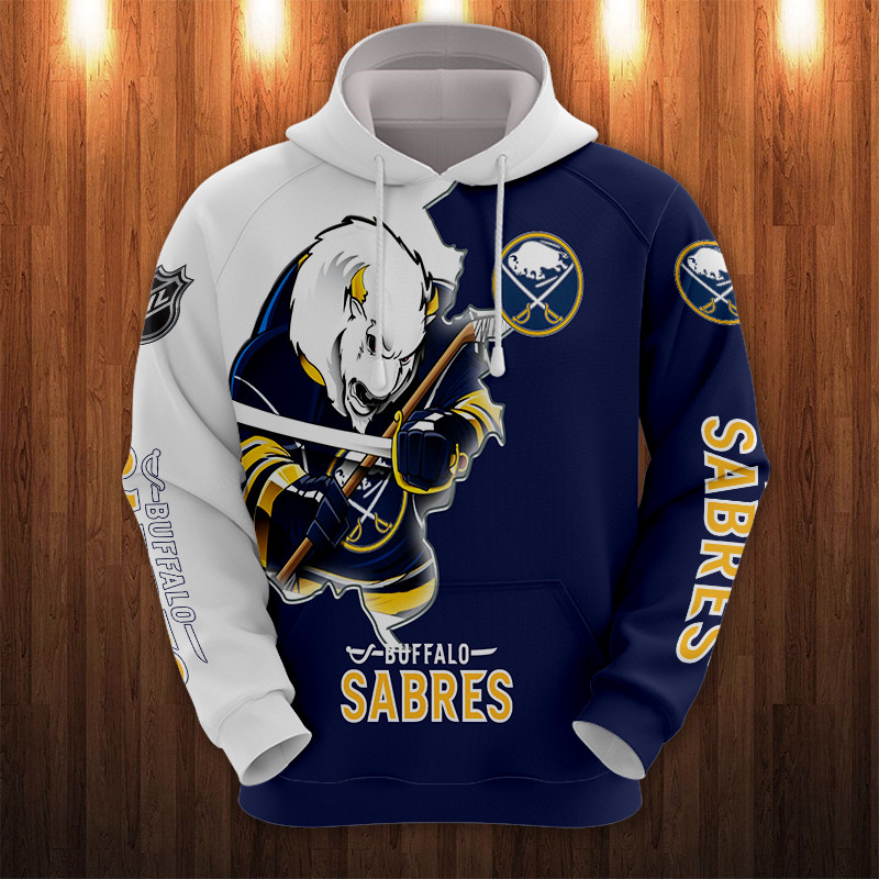 Buffalo Sabres Hoodie 3D Zip Hoodie 3D Cartoon Graphic Zip Hoodie for Fan