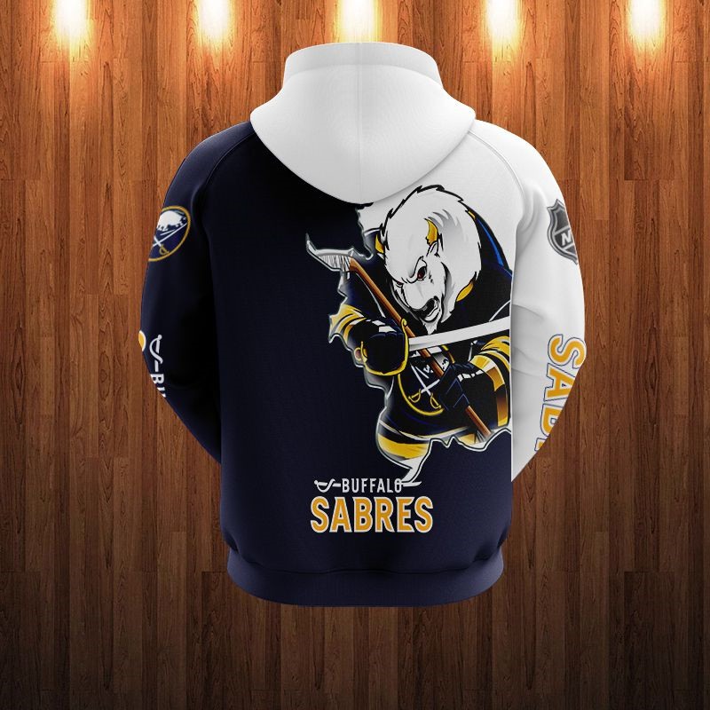 Buffalo Sabres Hoodie 3D Zip Hoodie 3D Cartoon Graphic Zip Hoodie for Fan - Image 3