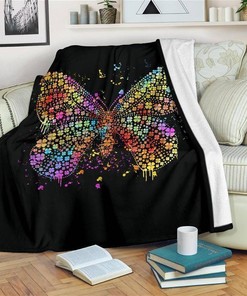 Buffterfly Clover Amazing Sherpa Fleece Blanket Gifts for Family, for Couple