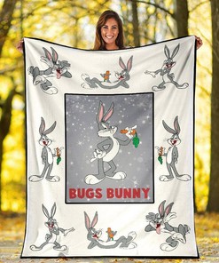 Bugs Bunny Looney Tunes Cartoon Sherpa Fleece Blanket Gifts for Family, for Couple