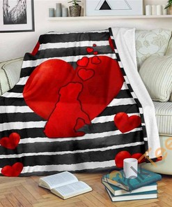 Bull Hearts Sherpa Fleece Blanket Gifts for Family, for Couple