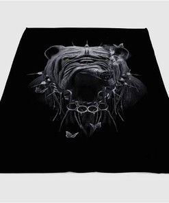Bulldog Dope Sherpa Fleece Blanket Gifts for Family, for Couple