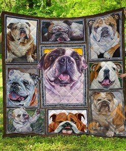 Bulldog Quilt Blanket Bedding Set