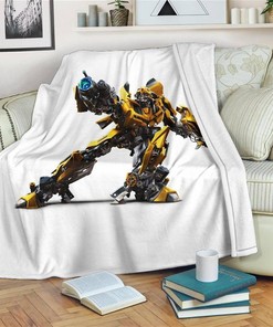 Bumblebee Transformer Sherpa Fleece Blanket Gifts for Family, for Couple