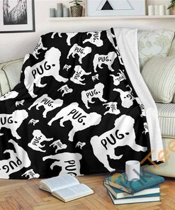 Bunch Of Pugs Sherpa Fleece Blanket Gifts for Family, for Couple