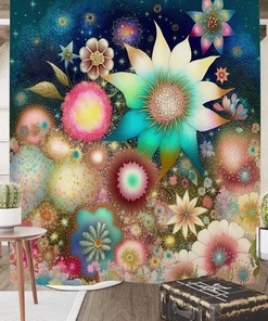 Bursting Floral Shower Curtain Optional Set