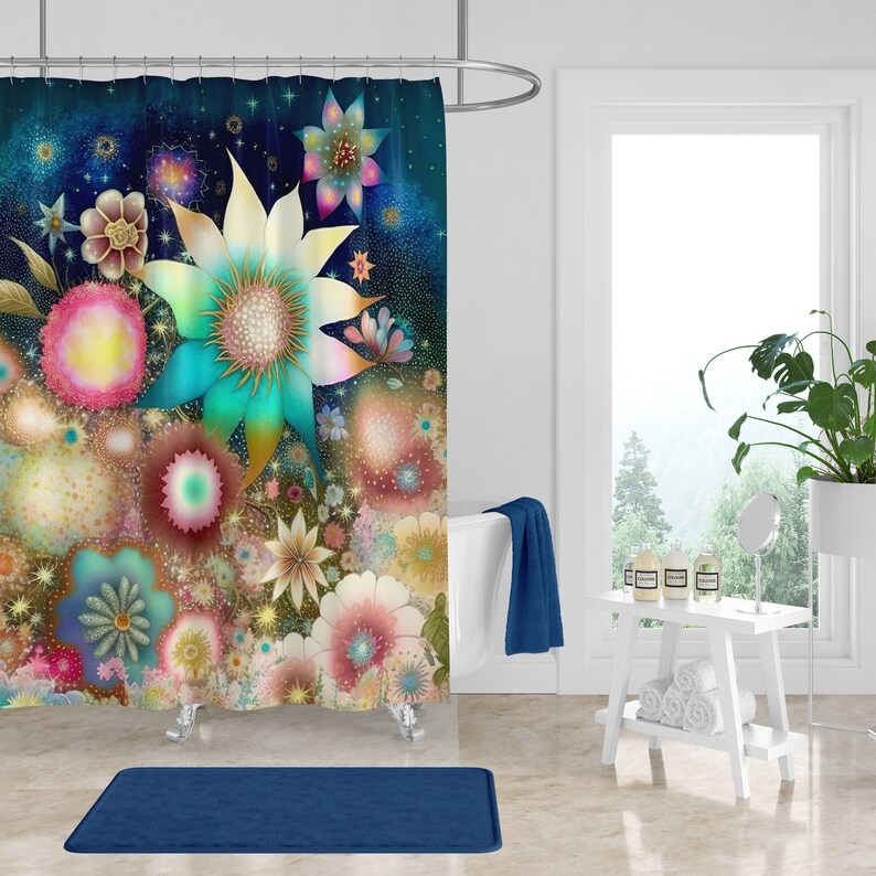Bursting Floral Shower Curtain Optional Set - Image 2