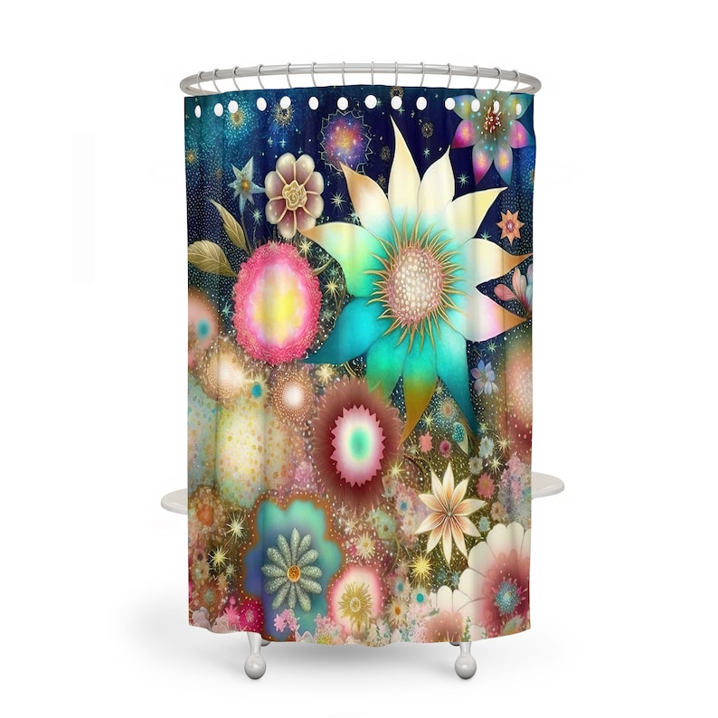 Bursting Floral Shower Curtain Optional Set - Image 3