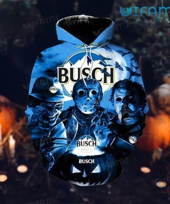 Busch Beer Hoodie 3D Freddy Jason Michael Myers Beer Lovers Gift