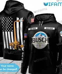Busch Beer Hoodie 3D USA Flag Beer Lovers Gift
