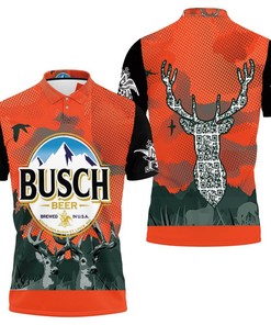 Busch Beer Logo And Deer Head For Fans 3d Jersey Polo Shirt All Over Print Shirt 3d T-shirt