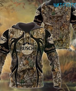 Busch Light Deer Hunting Camo Texture 3D Hoodie Beer Lover Gift