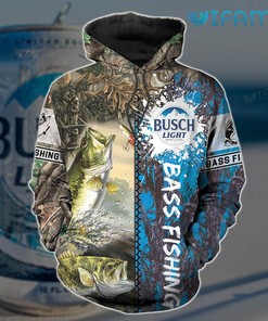 Busch Light Hoodie 3D Bass Fishing Beer Lovers Gift