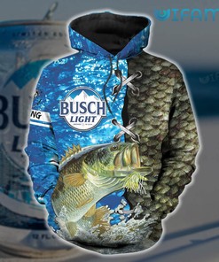 Busch Light Hoodie 3D Blue Fishing Gift For Beer Lovers