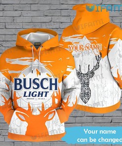 Busch Light Hoodie 3D Deer Hunting Custom Name Beer Lovers Gift