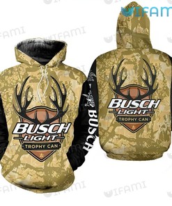 Busch Light Hoodie 3D Deer Trophy Can Beer Lovers Gift