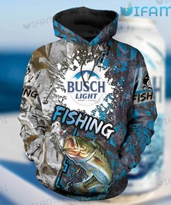 Busch Light Hoodie 3D Fishing Paint Splash Beer Lovers Gift