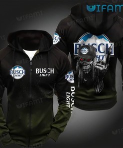 Busch Light Hoodie 3D Skull Beer Lovers Gift
