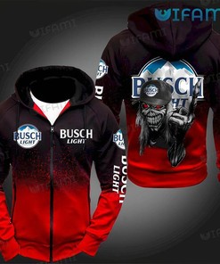 Busch Light Hoodie 3D Skull Danger Beer Lovers Gift