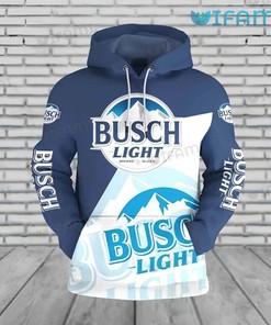Busch Light Hoodie 3D White And Blue Beer Lovers Gift