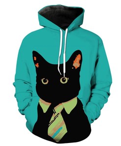 Business Cat Black Cat Hoodie 3D