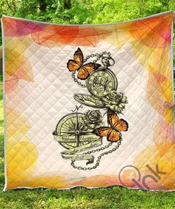 Butterflies Art Premium Quilt Blanket Set with 2 Pillowcases