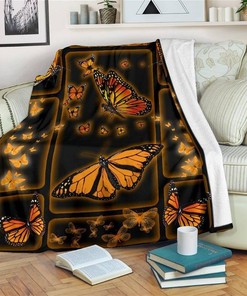 Butterflies Butterfly Lover Sherpa Fleece Blanket Gifts for Family, for Couple