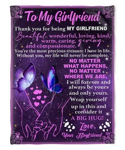 Butterfly Blanket To My Girlfriend Thank You For Being My Girlfriend For Girlfriend Family