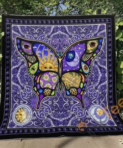 Butterfly Design Customizable Quilt Blanket Bedding Set for Home Decor