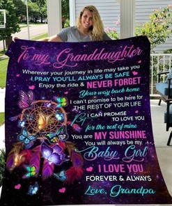 Butterfly Dream Catcher To My Granddaughter You Are My Sunshine You Will Always Be My Baby Girl From Grandpa Fleece Blanket Quilt Blanket Bedding Set