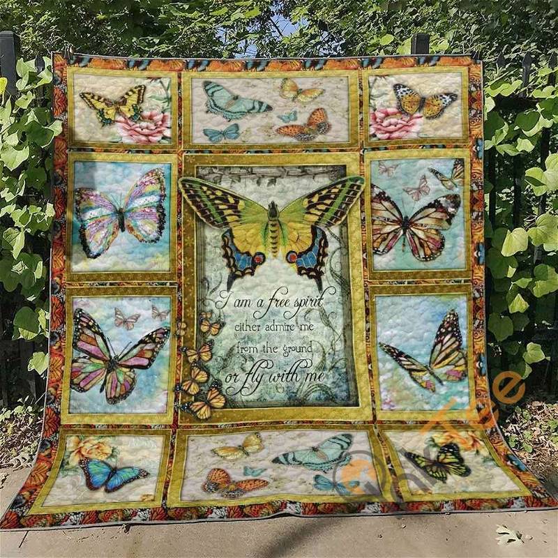 Butterfly I Am A Free Spirit Either admire me From The Ground Or Fly With Me Quilt Blanket Bedding Set