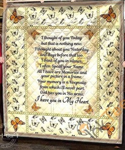 Butterfly I Thought Of You Today Quilt Blanket Bedding Set