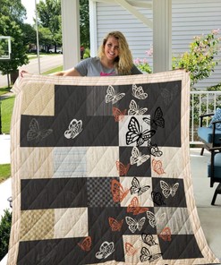 Butterfly Pattern Quilt Blanket Bedding Set for Home Décor