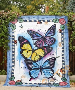 Butterfly Quilt Blanket Bedding Set
