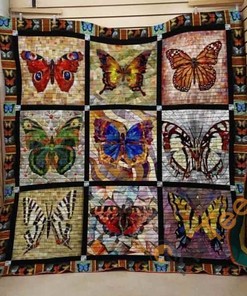 Butterfly Quilt Blanket Bedding Set With Pillowcase Option