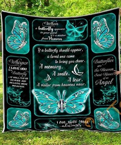 Butterfly Silver A Memory Quilt Blanket Bedding Set