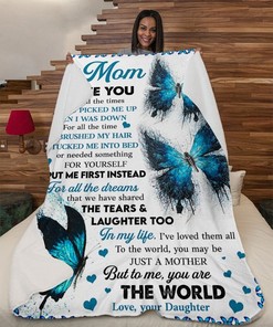Butterfly To My Mom I Love You For All The Times Fleece Blanket Quilt Blanket Bedding Set