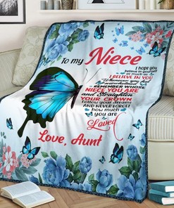 Butterfly To My Niece Hope You Believe In Yourself Love Aunt Blanket Birthday