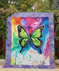 Butterfly Watercolor Quilt Blanket Bedding Set