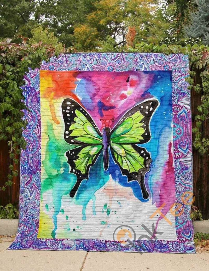 Butterfly Watercolor Quilt Blanket Bedding Set