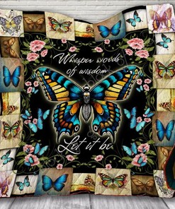 Butterfly Whisper Words Of Wisdom Butterfly Lo Quilt Blanket Bedding Set