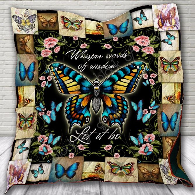 Butterfly Whisper Words Of Wisdom Butterfly Lo Quilt Blanket Bedding Set