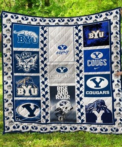 Byu Cougars Ncaa Quilt Blanket Bedding Set for Home Décor