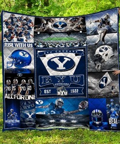 Byu Cougars Quilt Blanket Bedding Set Gifts for Fans