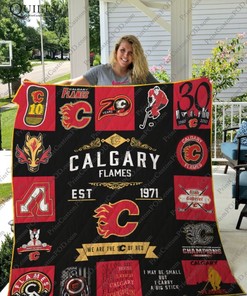 Calgary Flames Collected Quilt Blanket Bedding Set
